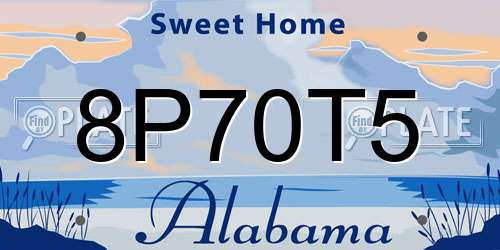 8P70T5 Alabama License Plate