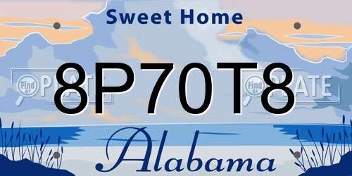 8P70T8 Alabama License Plate