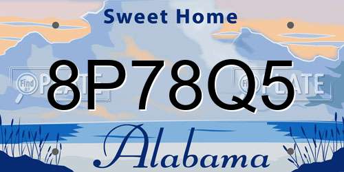 8P78Q5 Alabama License Plate