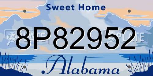 8P82952 Alabama License Plate