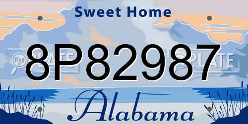 8P82987 Alabama License Plate