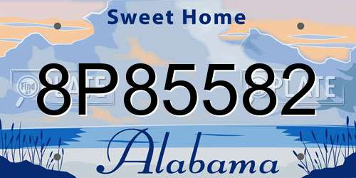 8P85582 Alabama License Plate