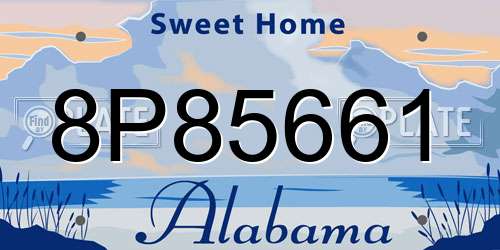 8P85661 Alabama License Plate