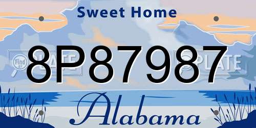 8P87987 Alabama License Plate