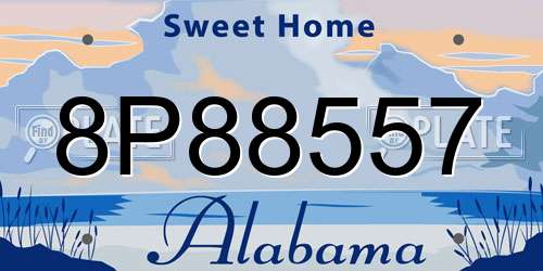 8P88557 Alabama License Plate