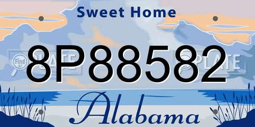 8P88582 Alabama License Plate