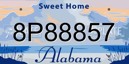 8P88857 Alabama License Plate