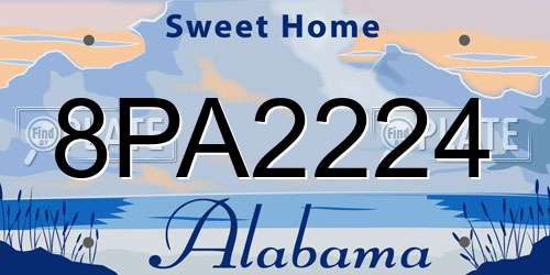 8PA2224 Alabama License Plate
