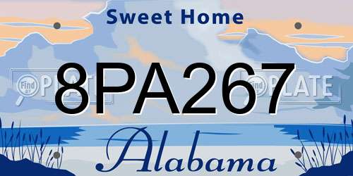 8PA267 Alabama License Plate