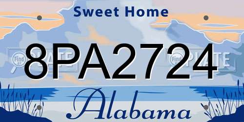 8PA2724 Alabama License Plate