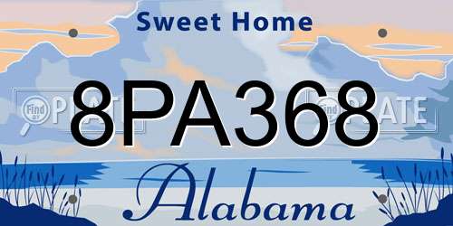 8PA368 Alabama License Plate
