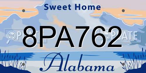 8PA762 Alabama License Plate