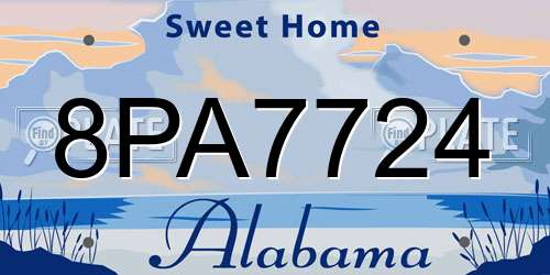 8PA7724 Alabama License Plate