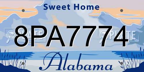 8PA7774 Alabama License Plate