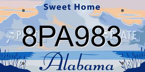 8PA983 Alabama License Plate