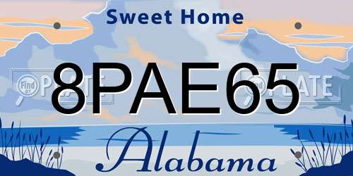 8PAE65 Alabama License Plate
