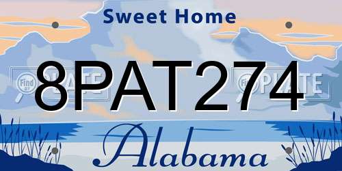 8PAT274 Alabama License Plate