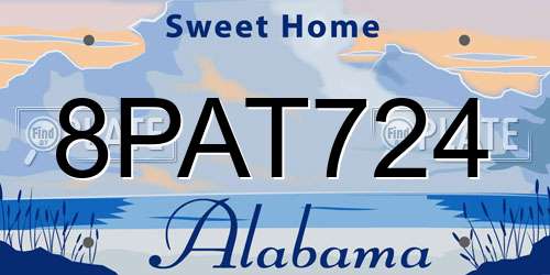 8PAT724 Alabama License Plate
