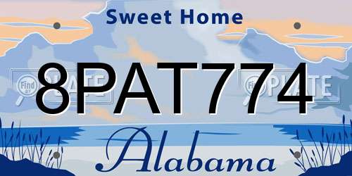 8PAT774 Alabama License Plate
