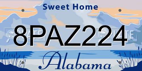 8PAZ224 Alabama License Plate