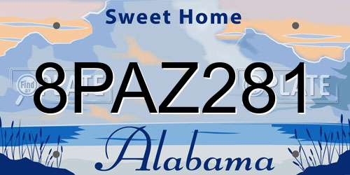 8PAZ281 Alabama License Plate