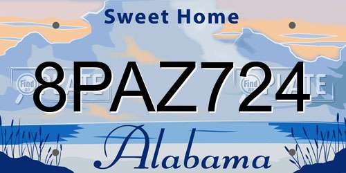 8PAZ724 Alabama License Plate