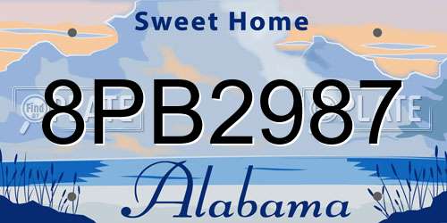 8PB2987 Alabama License Plate