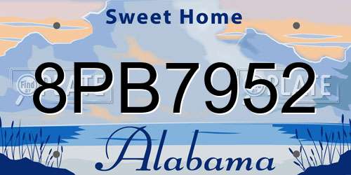 8PB7952 Alabama License Plate