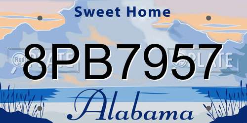 8PB7957 Alabama License Plate