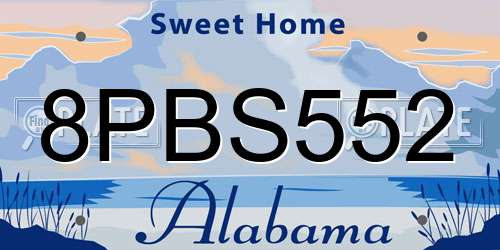8PBS552 Alabama License Plate