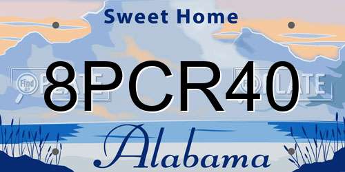 8PCR40 Alabama License Plate