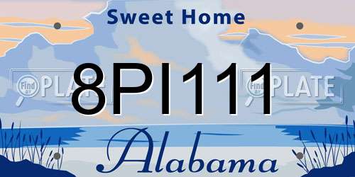 8PI111 Alabama License Plate