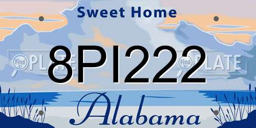 8PI222 Alabama License Plate