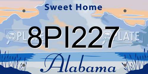 8PI227 Alabama License Plate