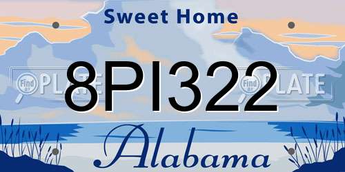 8PI322 Alabama License Plate