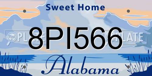 8PI566 Alabama License Plate