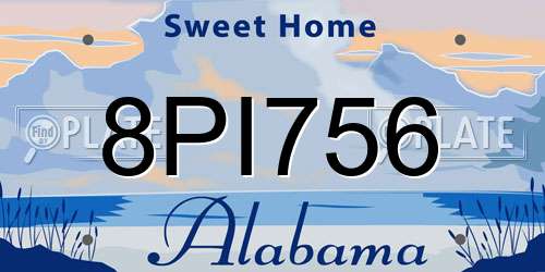 8PI756 Alabama License Plate