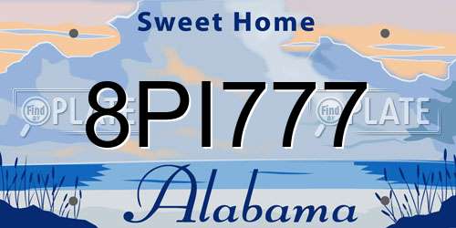 8PI777 Alabama License Plate