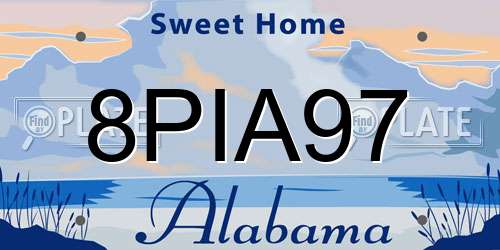 8PIA97 Alabama License Plate