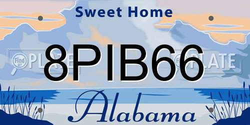 8PIB66 Alabama License Plate