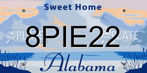 8PIE22 Alabama License Plate