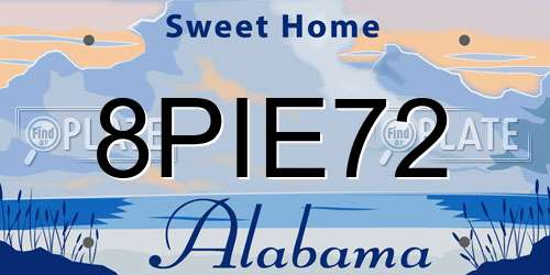 8PIE72 Alabama License Plate