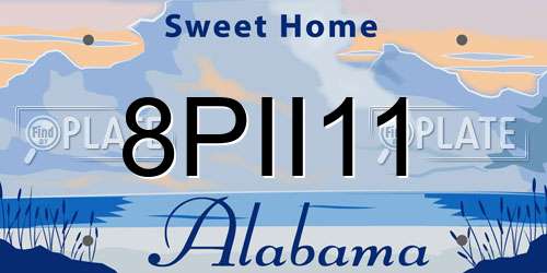 8PII11 Alabama License Plate