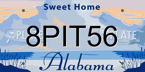 8PIT56 Alabama License Plate