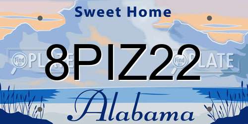 8PIZ22 Alabama License Plate