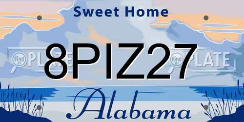 8PIZ27 Alabama License Plate