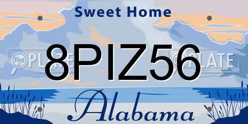 8PIZ56 Alabama License Plate