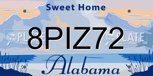 8PIZ72 Alabama License Plate