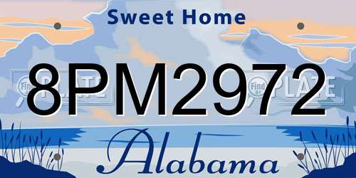 8PM2972 Alabama License Plate