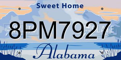 8PM7927 Alabama License Plate